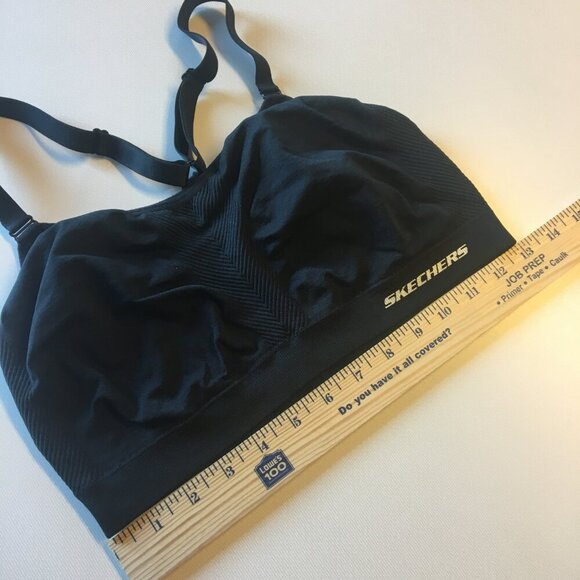 Skechers Sports Bra Womens XL Black Racerback Adjustable Straps - Picture 4 of 5